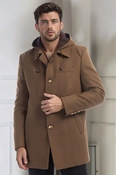 Pánsky kabát Dewberry v camel farbe