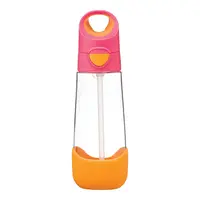 B.BOX Lahev na pití s brčkem 600 ml - růžová/oranžová