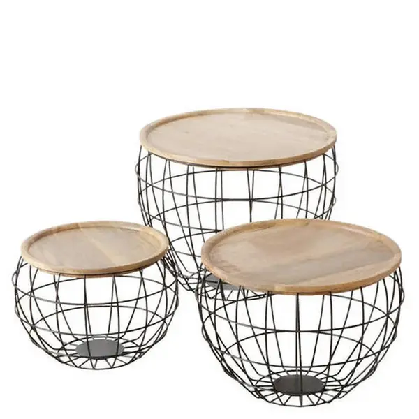 ODKLÁDACÍ STOLEK, mangové dřevo, černá