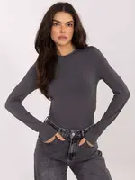 Jednofarebná blúzka s dlhým rukávom