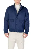 Modrá bomber bunda s knoflíky