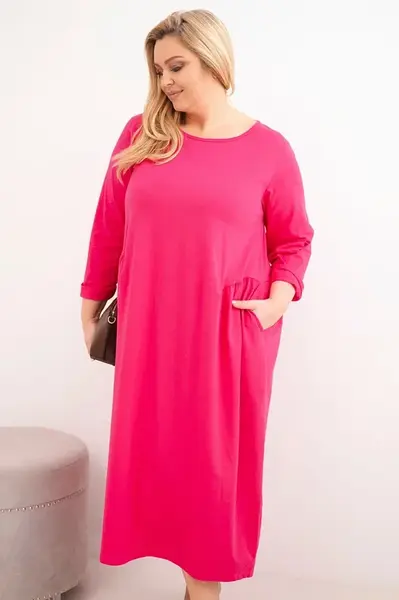 Kesi Plus Size dámske šaty s dlhými rukávmi