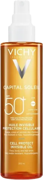 VICHY Capital Soleil Neviditelný olej SPF50+, 200 ml