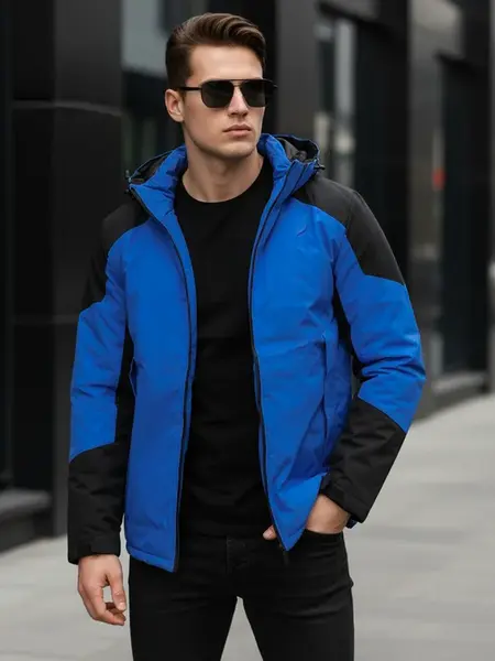 Pánska modrá zimná bunda