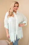 Plus size dámská košile s krajkou