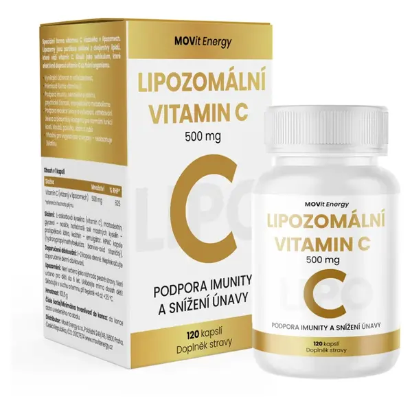 MOVIT ENERGY Lipozomální vitamin C 500 mg 120 kapslí, poškozený obal