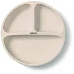 BabyOno Siilicone Plate 6m+ dělený talíř s přísavkou Beige 1 ks