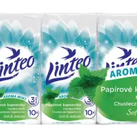 LINTEO Papírové kapesníky 3vrstvé - máta 10 x 10 ks