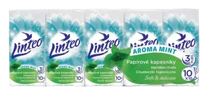 LINTEO Papírové kapesníky 3vrstvé - máta 10 x 10 ks