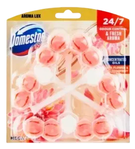 DOMESTOS Aroma Lux Dahlia Flower & Dragonfruit WC blok 3 x 50 g