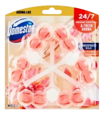 DOMESTOS Aroma Lux Dahlia Flower & Dragonfruit WC blok 3 x 50 g
