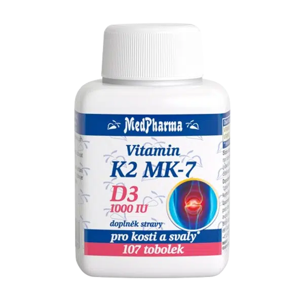 MEDPHARMA Vitamin K2 MK-7+D3 1000 IU, 107 tobolek