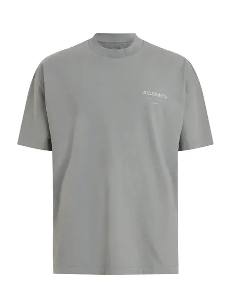 AllSaints Tričko 'Underground'  sivá / biela