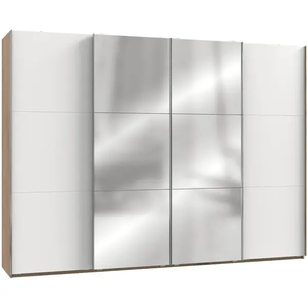 MID.YOU SKŘÍŇ S POSOUVACÍMI DVEŘMI, bílá, barvy dubu, 300/216/65 cm