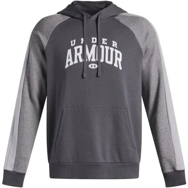 Under Armour RIVAL FLEECE COLORBLOCK Pánská mikina, tmavě šedá, velikost L