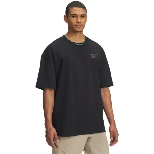 Under Armour HEAVYWEIGHT WOVEN LABEL Pánské tričko, černá, velikost M