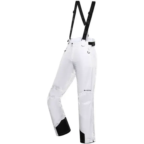 ALPINE PRO EDESA Dámske lyžiarske nohavice, biela, veľkosť