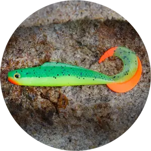 Redbass gumová nástraha twister kixter fluo/green rhrt uv - l 155 mm 25 g