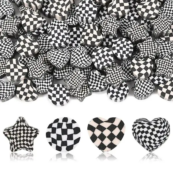 200Pcs 4 Styles Handmade Polymer Clay Bead
