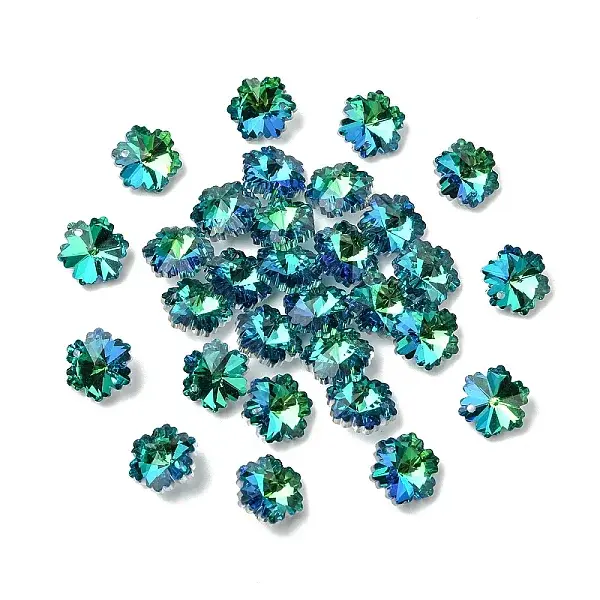 30Pcs Electroplated Glass Charms