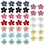 40Pcs 10 Colors Velvet with Resin Rhinestone Cabochons