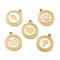 Natural White Shell Flat Round Charms