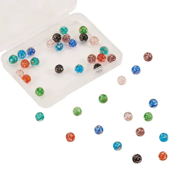 Luminous Handmade Gold Sand Lampwork Beads