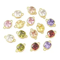 Brass Pave Cubic Zirconia Connector Charms