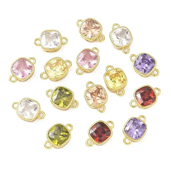 Brass Pave Cubic Zirconia Connector Charms