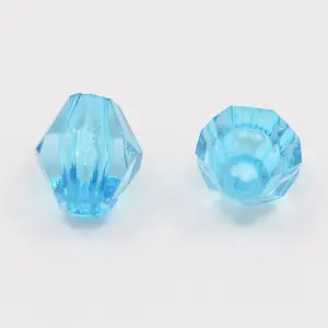 Faceted Bicone Transparent Acrylic Beads