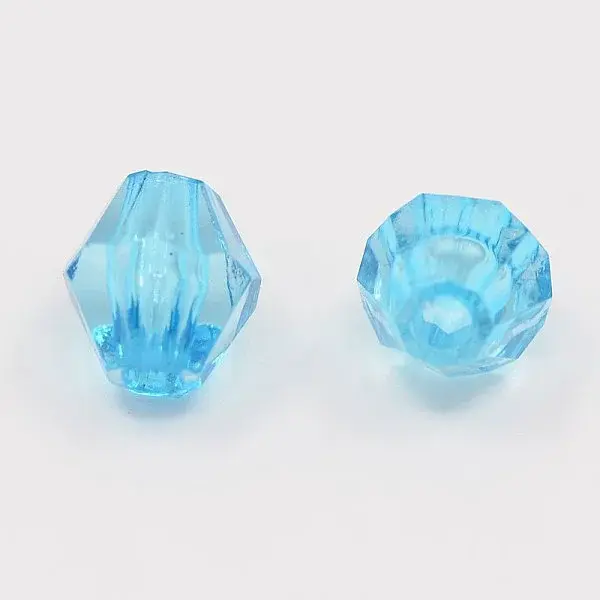 Faceted Bicone Transparent Acrylic Beads