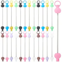 32Pcs 8 Colors Plastic Beadable Keychain Bar for Jewelry Making DIY Crafts