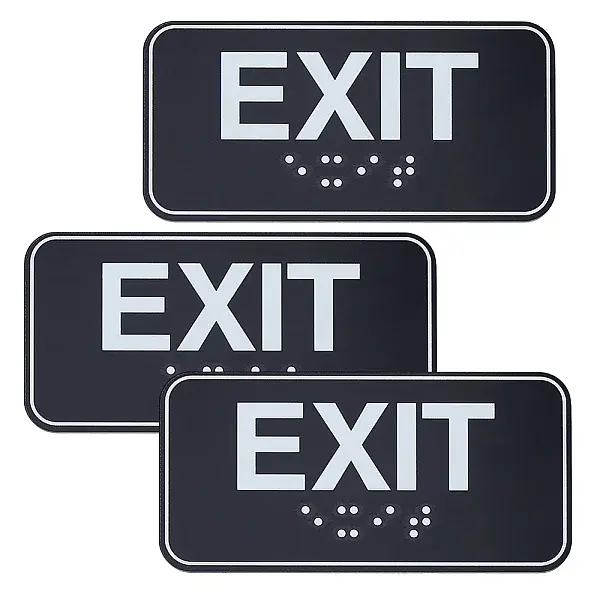 3Pcs Acrylic Exit Indication Public Signs