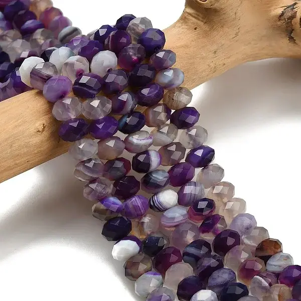 Natural Banded Agate Beads Strands