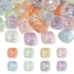 40Pcs 8 Colors UV Plating Transparent Acrylic Beads