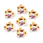 UV Plating Opaque Printed Acrylic European Beads