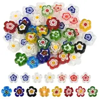 45Pcs 4 Styles Handmade Millefiori Glass Beads