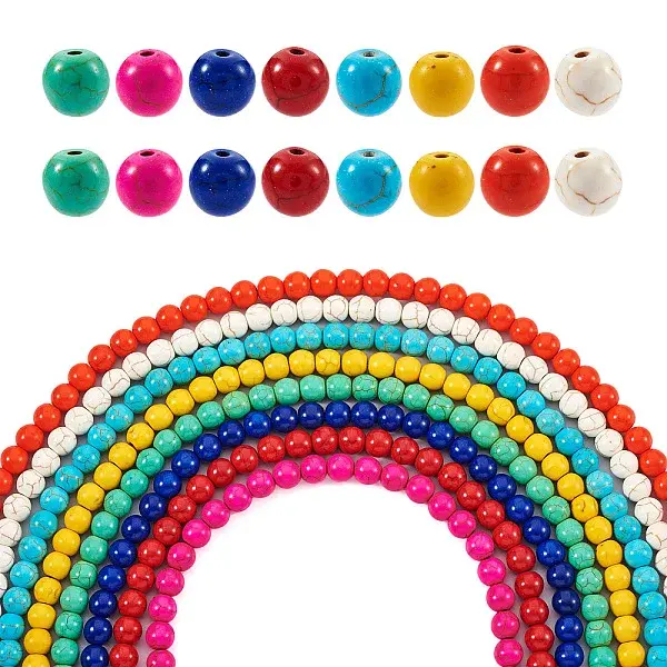 8 Strands 8 Colors Synthetic Turquoise Beads Strands