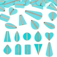 20Pcs 10 Styles Opaque Resin & Wood Pendants Sets