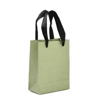 Paper Gift Tote Bags with Nylon Black Ribbon Handles