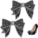2Pcs Resin Rhinestone Bowknot Shoes Charms