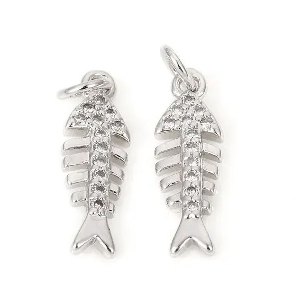 Brass Micro Pave Cubic Zirconia Charms