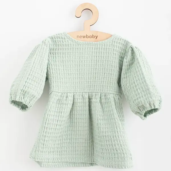 Dojčenské mušelínové šaty Comfort clothes šalviová, vel. 68 (4-6m)