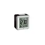 60.2503 TFA Digitálny bezdrôtový rádiom riadený budík s LED podsvietením, čierno-strieborný