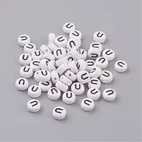 Acrylic Horizontal Hole Letter Beads