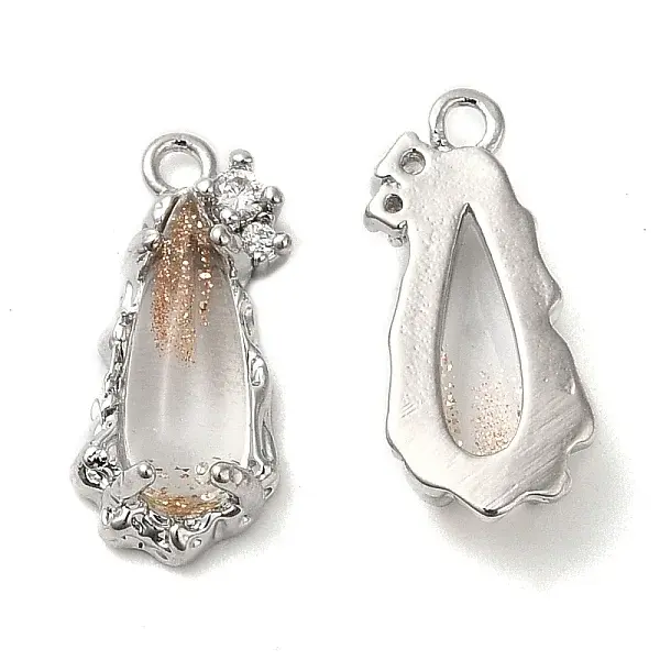 Brass Micro Pave Cubic Zirconia Pendants