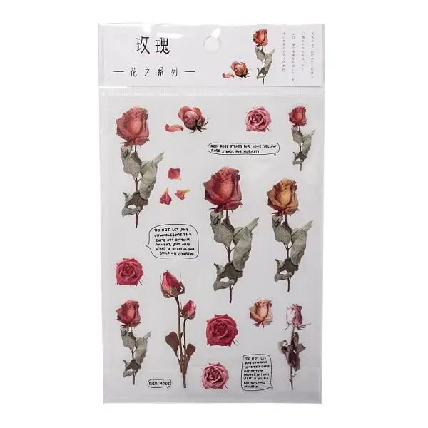 Flower Pattern Waterproof Self Adhesive Hot Stamping Stickers