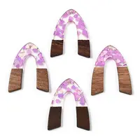 Transparent Resin & Walnut Wood Pendants