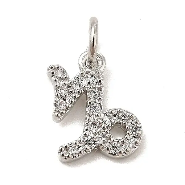 Brass Micro Pave Cubic Zirconia Charms
