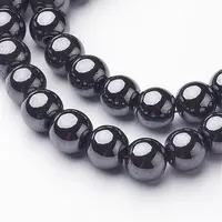 1 Strand Grade AAA Non-Magnetic Synthetic Hematite Round Beads Strands